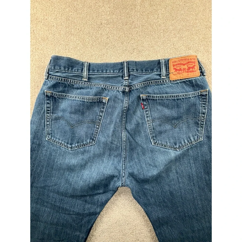 Levi's 505 Regular Fit Jeans Mens 38x29 Blue Denim Stretch Mid Rise Medium Wash